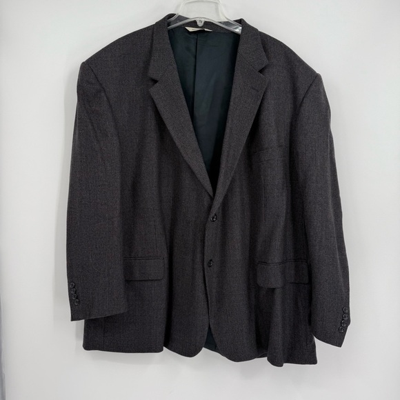 Pronto Uomo Suit Coat Blazer Gray Blue Size 56 R 100% Lambswool Two-button - Picture 9 of 9